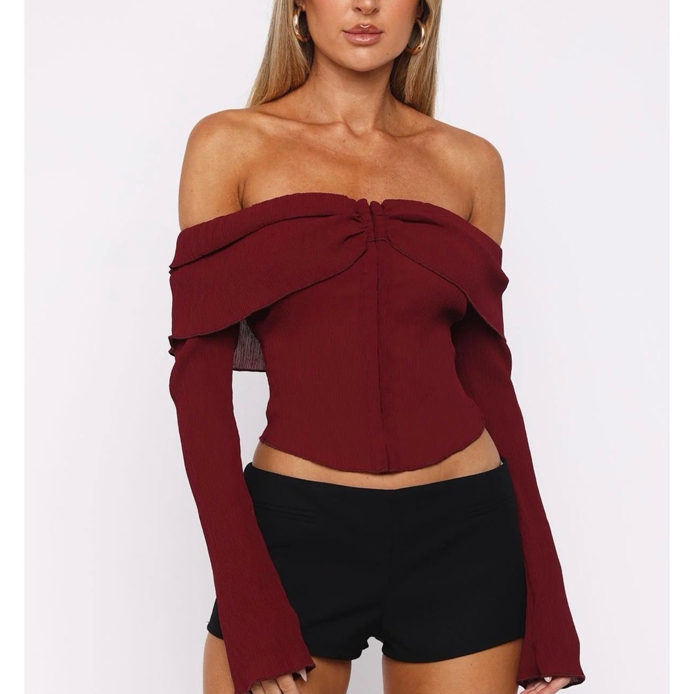 White Fox - Burgundy Off-Shoulder Top (NWT)